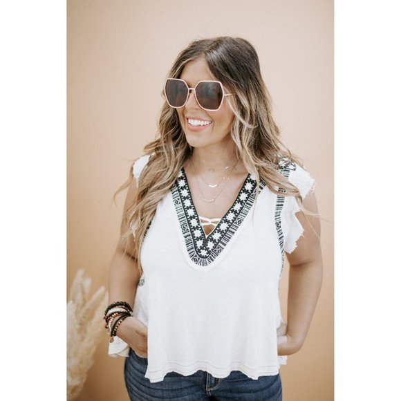 Free People Womens M Cream Linen Blend Ecru Combo - Picture 1 of 9